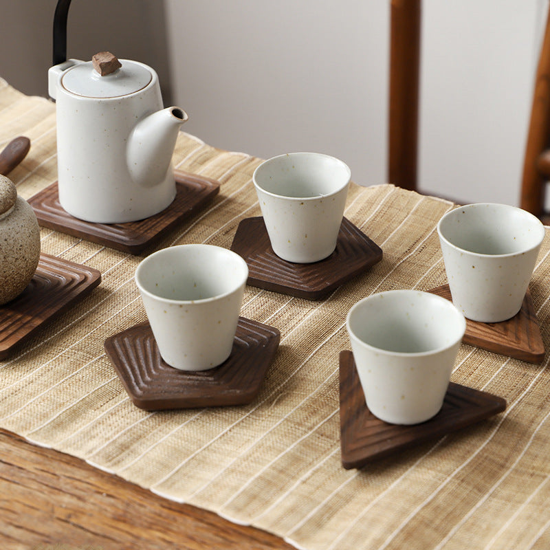 Black Walnut Solid Wood Tea Coaster Insulation Pad Coffee Coaster Water Cup Cup Holder Heat-Proof Pad Tea Art Accessories - Homemade Tomato