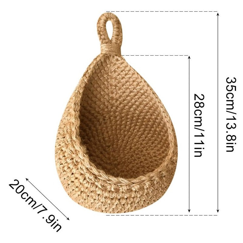 Wall hanging vegetable and fruit basket storage basket Bohemian handmade woven mesh bag kitchen storage tool