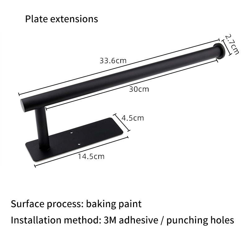 Square Circular Black Perforated Stainless Steel Kitchen Tissue Holder Cabinet Tissue Holder Kitchen Roll Holder