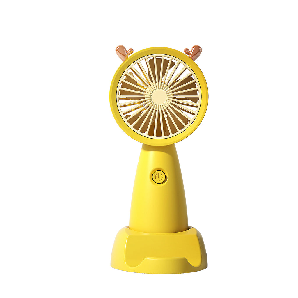 New Handheld Portable Fan USB Charging Cartoon Dormitory Mini Desktop Phone Holder Small Fan