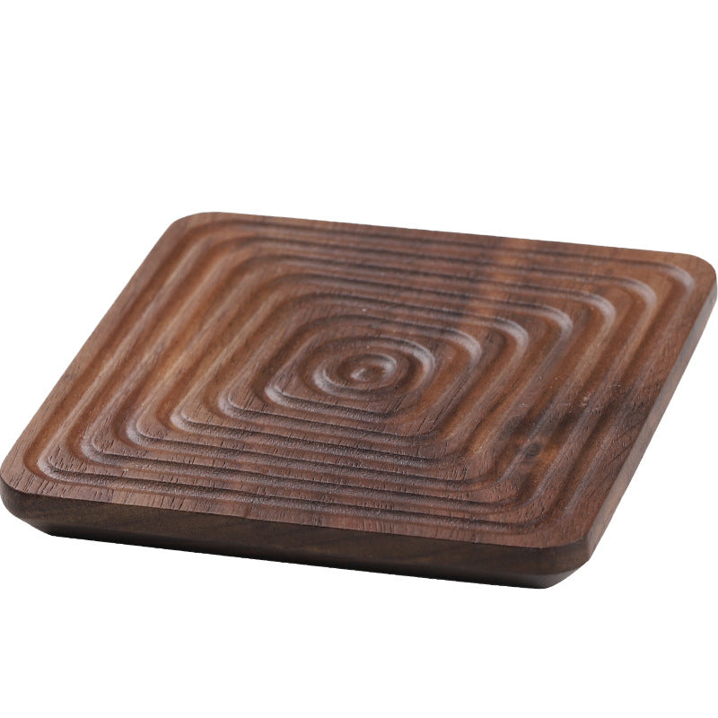 Black Walnut Solid Wood Tea Coaster Insulation Pad Coffee Coaster Water Cup Cup Holder Heat-Proof Pad Tea Art Accessories - Homemade Tomato