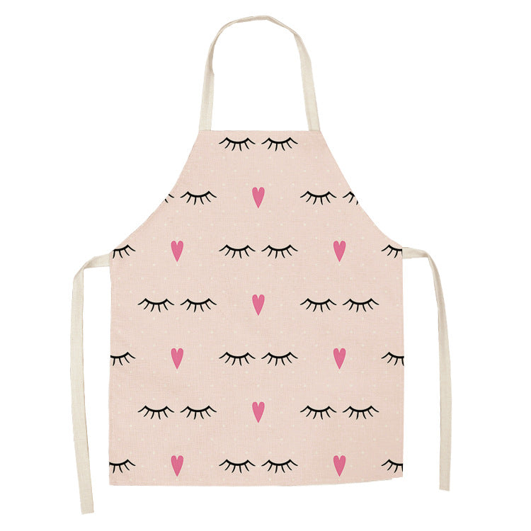 Cotton Hemp Sleeveless Apron European And American Eyes Eyelashes Creative - Homemade Tomato