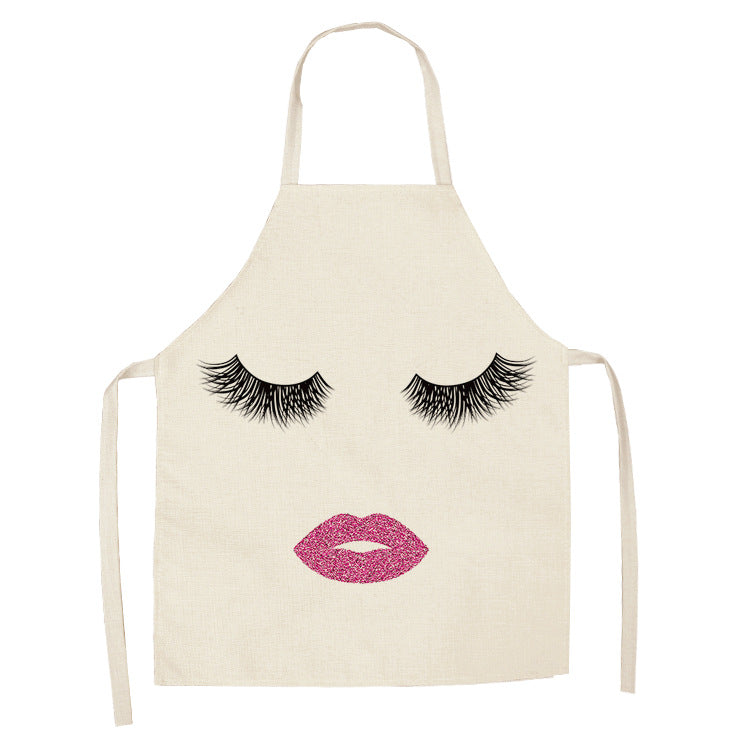 Cotton Hemp Sleeveless Apron European And American Eyes Eyelashes Creative - Homemade Tomato