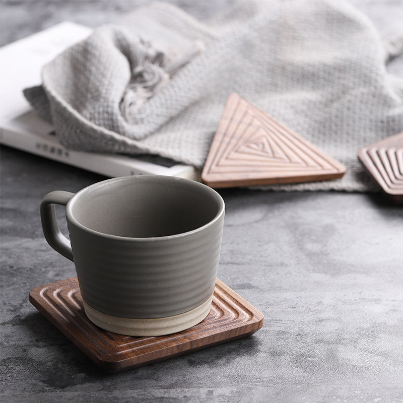 Black Walnut Solid Wood Tea Coaster Insulation Pad Coffee Coaster Water Cup Cup Holder Heat-Proof Pad Tea Art Accessories - Homemade Tomato