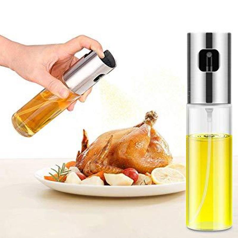 Kitchen Stainless Steel Olive Oil Sprayer Bottle Pump Oil Pot Leak-proof Grill BBQ Sprayer Oil Dispenser BBQ Cookware Tools