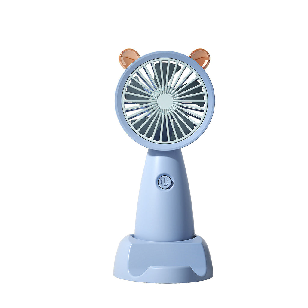 New Handheld Portable Fan USB Charging Cartoon Dormitory Mini Desktop Phone Holder Small Fan