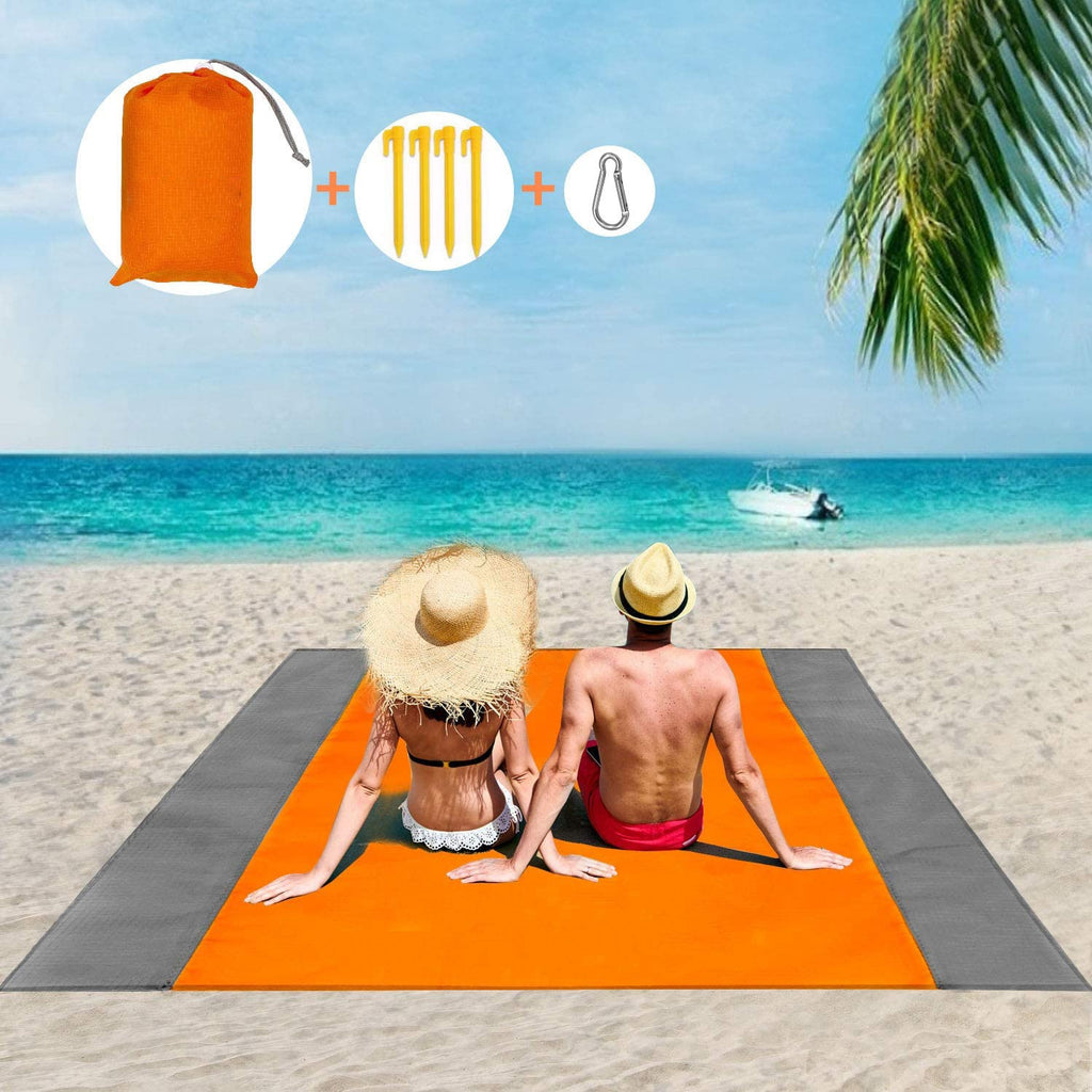 Beach Mat Picnic Blanket, Extra Large 200 x 200cm Beach blanket Waterproof Sandproof Water Resistant Picnic Blanket  Camping - Homemade Tomato