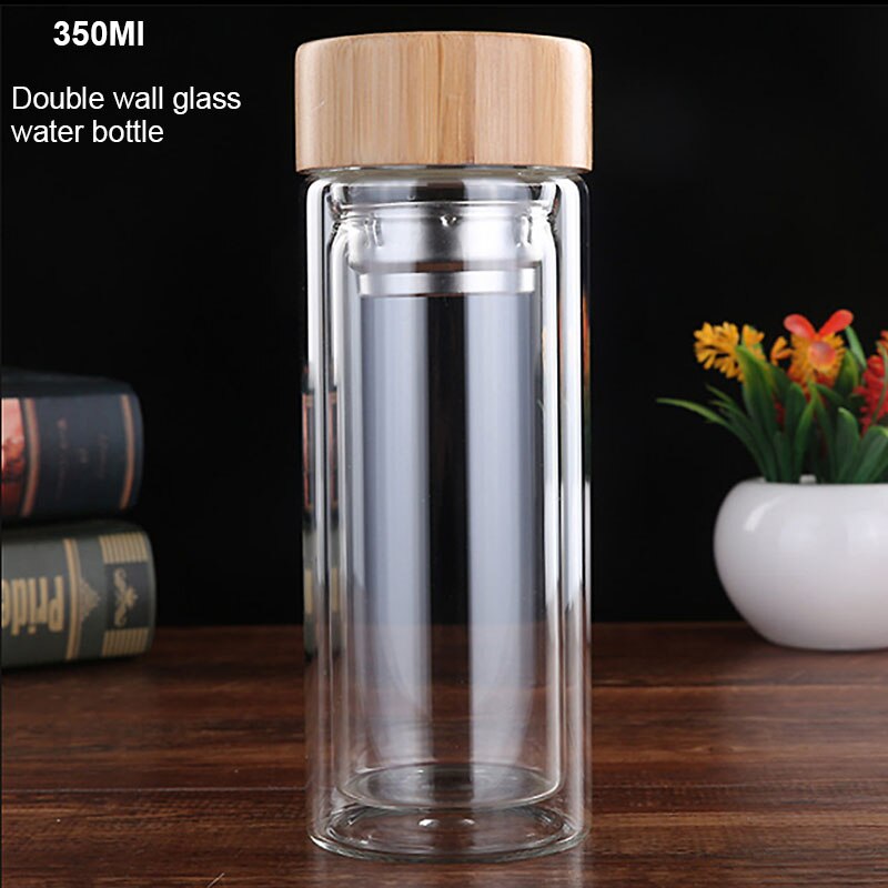 450Ml Glass Water Bottle Anti-scald Double Wall Tea Bottle With Infuser Filter Strainer Office Clear Drinking Bottle - Homemade Tomato