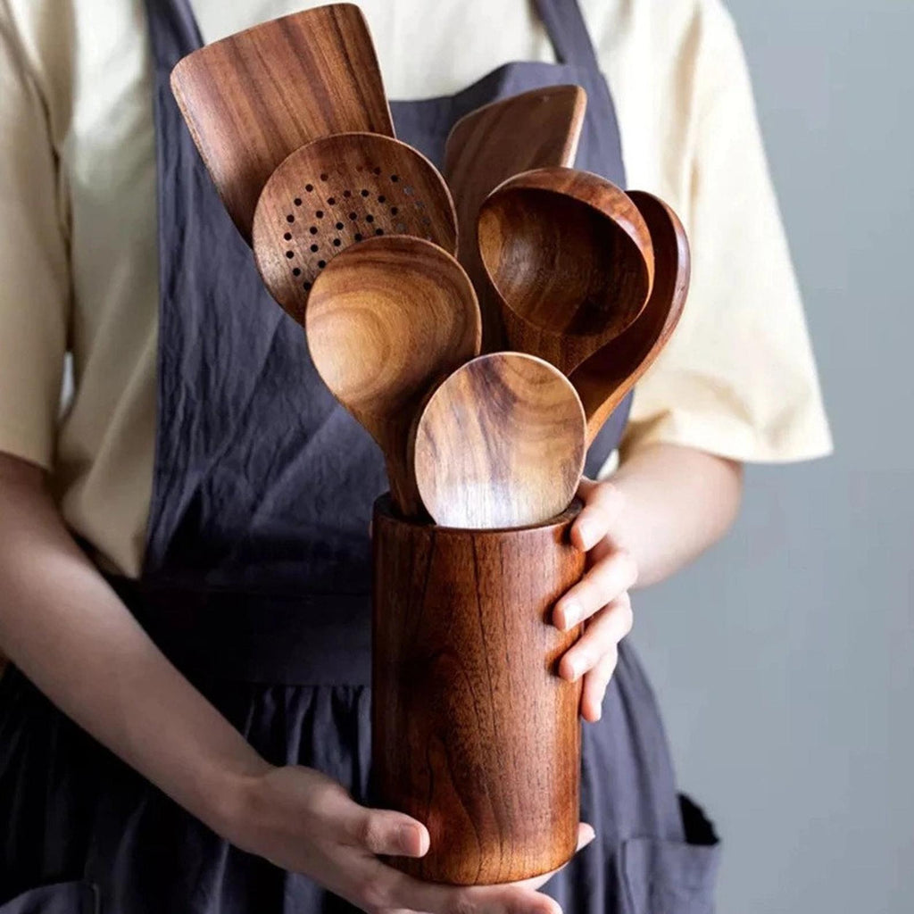 Teak Natural Wood Utensils - Homemade Tomato