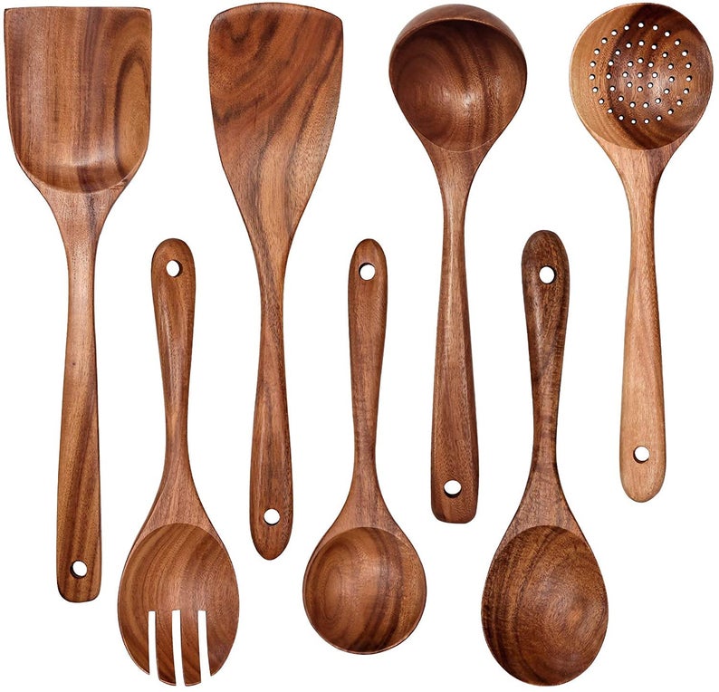 Teak Natural Wood Utensils - Homemade Tomato